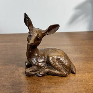 Woodland Deer Figurine Red Mill Rustic Resin Fawn Cabin Lodge Decor